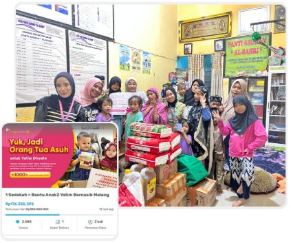 Anak-anak Panti Asuhan Al-Bahri menerima bantuan dan tampilan galang dana Orang Tua Asuh